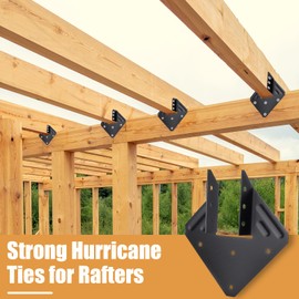 Hurricane Ties for Rafter 24 Pack 16-Gauge Hurricane Straps Brackets Hot Dip Galvanized Powder Coating Hurricane Clips Joist Hangers for 2X Deck Joists (Black, 24 Pack)