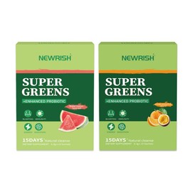 Newrish Nutrition Greens & Superfoods Powder-Supports Digestion, Bloating Relief, Gut Health & Energy, Probiotics& Antioxidants/Super Greens - Specification: Watermelon + Orange