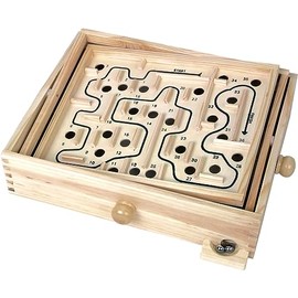 Tobar Wooden Labyrinth Marble Maze Toy, Brown