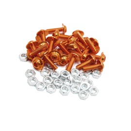 Hihaha 25pcs M6 Orange Aluminum Alloy Hex Socket Head Motorcycle Bolts Screws Nuts Durable Material