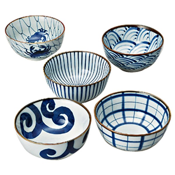 西海陶器(Saikaitoki) Saikai Pottery 31043 Dye Change Your Favorite Pot, Diameter 5.5 inches (14 cm) (Comes in a Gift Box), Set of 5