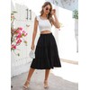 Berydress Black Skirts for Women Midi Length 2025 High Waisted