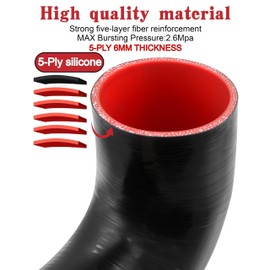 90 Degree Elbow Coupler ID 4 Inch 5-ply Silicone Hose&Clamp,3.5"Leg Length