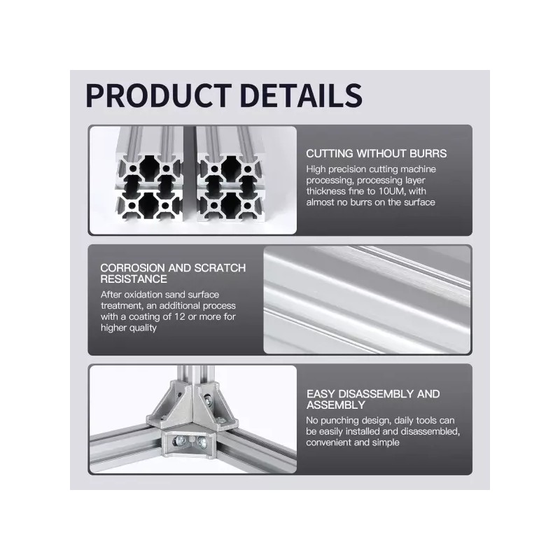 4pcs 200mm 2040 V-슬롯 압출 알루미늄 프로파일 3D 프린터 프레임용