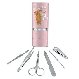 Guess What Cat Butt Stainless Steel Manicure Pedicure Grooming Beauty Care Travel Kit