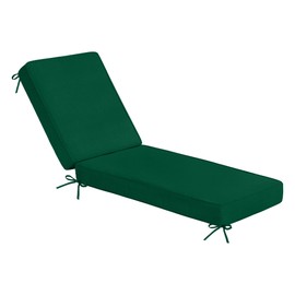 Sundale Outdoor Olefin Chaise Lounge Cushion, Water-Resistant Patio Lounge Chair Cushion, Thick Lounger Pad with 8 Straps Dark Green, 72 x 21 x 4 Inches
