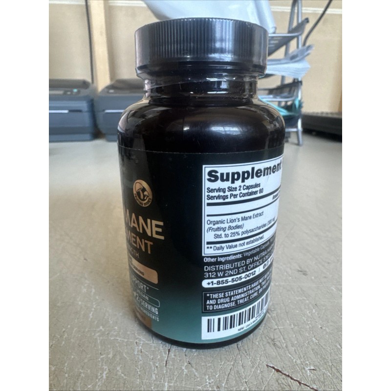 Nutra Harmony Lion's Mane Supplement - 1200mg - 120 Capsules