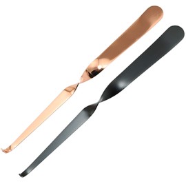 WHYHKJ 2pcs Stainless Steel Wick Dippers Put Out Extinguish Candle Wick Dipper Candle Hook Home Candle Wick Tools (1 x Black + 1 x Rose Gold)