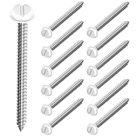 Tandefio 12 Piece 014973187057 White Hex Head Sheet Metal Screws Gutter Downspout Self Tapping Screws for Gutter and Downspout
