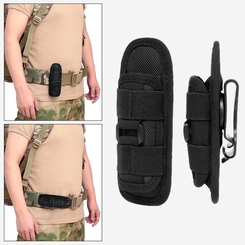 TRIWONDER Tactical Flashlight Pouch Torch Holster LED Flashlight Holder Carry
