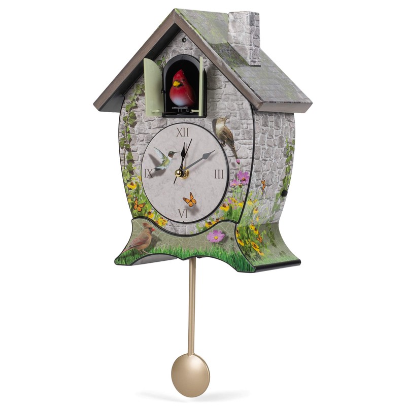 Mark Feldstein Garden Cottage Singing Cardinal Tabletop Wall Sound Cuckoo