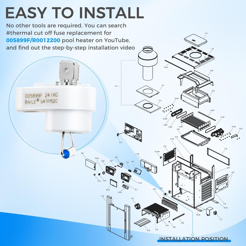 MOOTVGOO 4 Pack 152°C 005899F Thermal Cut Off Fuses, Swimming