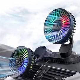 AUSTYLCO Car LED Light Fan, Car Fan, Desktop Fan, Single Head Car Fan, Suction Cup Type, USB Type, 3-Step Air Flow Adjustment, Aroma, Car Accessories, Car Fan, 12 V Car, 24 V Car, Summer, Heat Stroke,