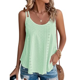 ATHMILE Women Spring Tops Sleeveless Summer Top Spaghetti Strap Loose Fit Beach Vacation 2025 Casual Mint Green