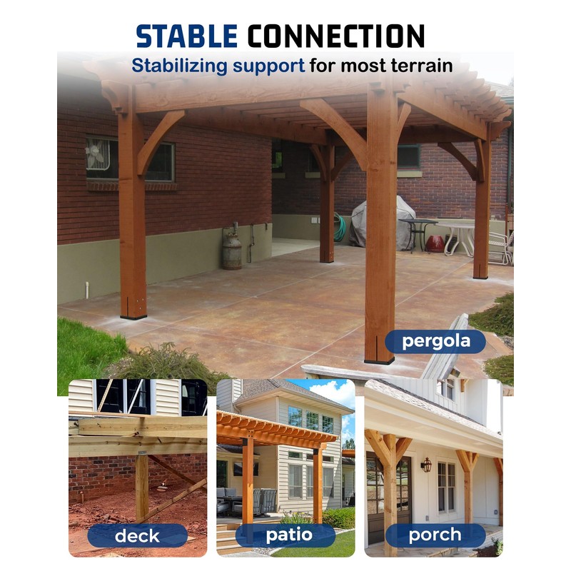 vikofan 6x6 Post Base for Concrete: 2-Pack, Concealed Design, 1-Inch