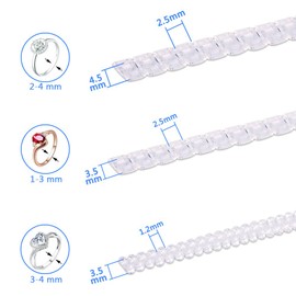 Set of 12 Ring Size Adjuster with Jewelry Polishing Cloth for Loose Rings, Ring Snuggies with 3 Sizes: 2mm/3mm/4mm