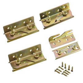 YFFSFDC Bed Rail Brackets 4pcs Bed Hinge Bed Rail Bracket Screw Mount Snap Connector Bed Rail Hook for Wood Furniture (Screws Included)
