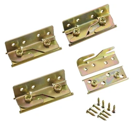 YFFSFDC Bed Rail Brackets 4pcs Bed Hinge Bed Rail Bracket Screw Mount Snap Connector Bed Rail Hook for Wood Furniture (Screws Included)