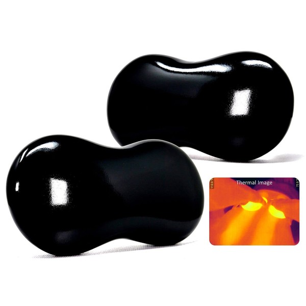 Serene (Midnight)(Set of 2) Synergy Stones - Contoured Hot Stone Massage Tools - Deep Heat for Muscle Tension Relief - Relaxing and Therapeutic - Ultra-Smooth for on Skin with Oil or Over Clothes
