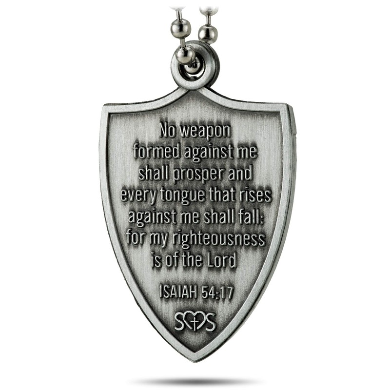 Antique Finish Battle Shield - Isaiah 54:17