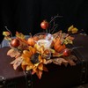 ZHUIGUANGZE Thanksgiving Sunflower Fall Maple Leaves Pumpkins Candle Ring Wreath,