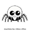 Extra Large 460mm 'Cute Spider' Permanent Sticker Decal for Cars/Windows/Bins/Walls