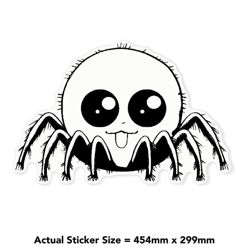Extra Large 460mm 'Cute Spider' Permanent Sticker Decal for Cars/Windows/Bins/Walls