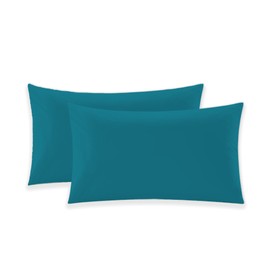 EGYPTO LUXURY TEAL PILLOW CASES 2 PACK – SOFT & BREATHABLE PILLOW CASE – WRINKLE-FREE HOUSEWIFE PILLOW COVER – STANDARD UK SIZE – 50cm x 75cm (Teal)