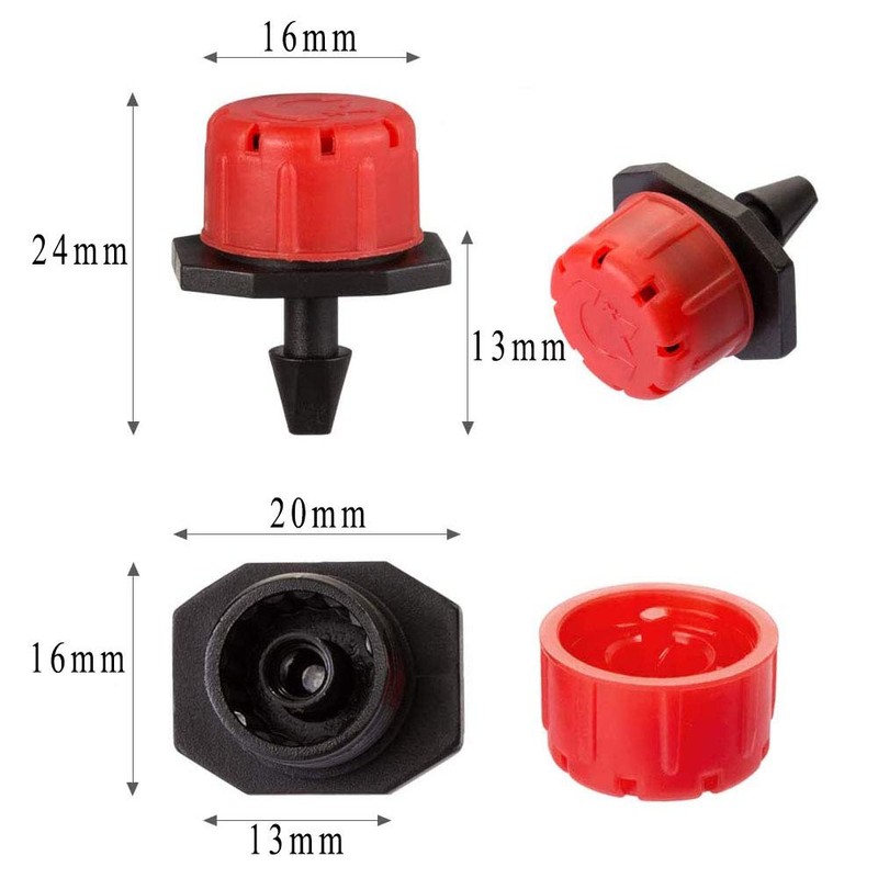 Ritte Irrigation Dripper 100 Pieces Irrigation Sprinkler Adjustable, Micro Flow