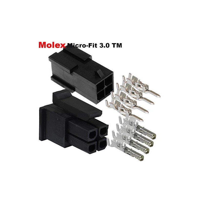 Molex Micro-Fit 3.0 dual row (4 Circuits) Male & Female