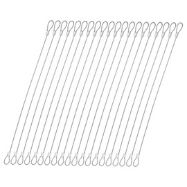 Ipetboom 20pcs Stainless Steel Cable Wire Rope with Loops Lightweight Security Cables for Luggage Lock Stage Lighting Versatile Applications