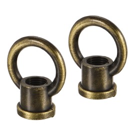 sourcing map Eye Nut 15kg Max Load 29x35mm M10 Thread Ring Shape Female Loop for Hanging Lamp Chandelier, Bronze Pack of 2