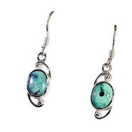 riyo Gems women's silver fashion jewellery Victorian earrings turquoise n½, Silver, Turquoise