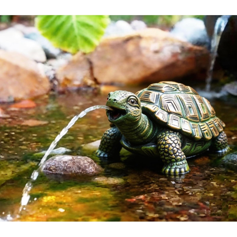Handmade Turtle Pond Spitter - Resin Water Aerator for Garden