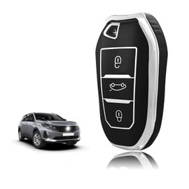 TOOMUME Key Cover TPU Car Key Case Fits Peugeot 208 308 508 2008 3008 5008 Rifter Citroen C3 Arricross C4 Picasso DS3 DS4 Berlingo, Key Cover Protection Key Case - Smart Key