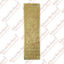 Adonai Hardware Decorative Brass Push Plate (9.9 Inch "Melchizedek", Satin Brass)