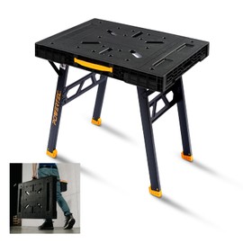 POWERTEC Portable Folding Worktable – Heavy-Duty Workbench with 33.5" x 24" Surface, 1650 lbs Load Capacity – Compact, Foldable Table for Woodworking, DIY, Garage & Jobsite Use (UT1014)