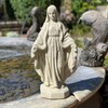 Traditional Virgin Mary Statue: Solid Durable Stone Statue with Distressed