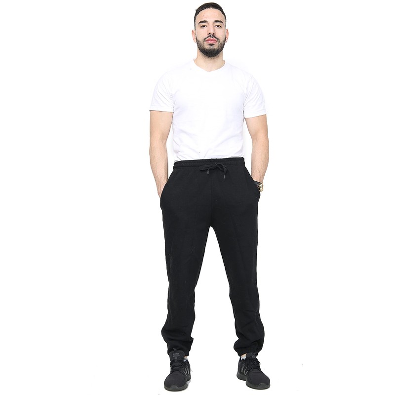 SKYTEX UK Mens Fleece Jogging Bottoms S-6XL (L, Black)