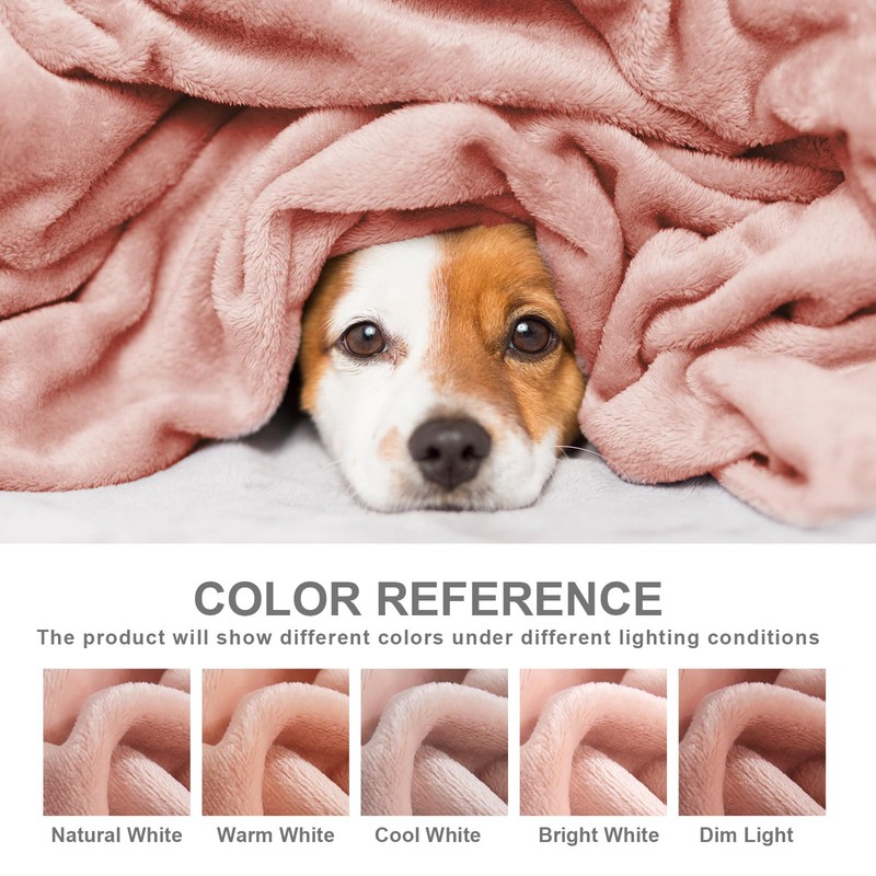 EHEYCIGA Fleece Blanket Dusty Pink Throws for Sofas Fluffy Warm