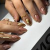 Gold Chrome Press on Nails Medium Almond Stick on Nails