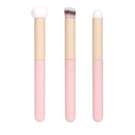 Brocha Correctora, Set De Brochas De Maquillaje De 3 Piezas Color Rosa                                                                                