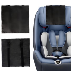 2Pcs Satin Car Seat Headrest Cover for Babies, Non-slipand Comfortable Baby Car Seat Hair Protector,Skin-Friendly Headrest Cover for Hair Protection (Black)