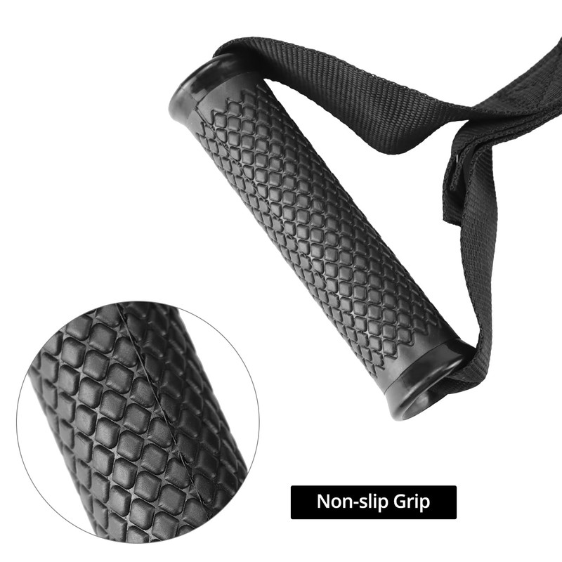 QWORK Fitness Metal Gym Handles with 5 Adjustable D-Ring Buckles