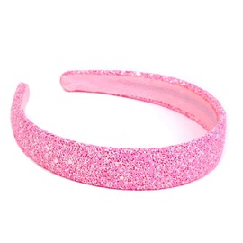 Glitter Headbands for Girls Women Non Slip Fancy Girls Headband, Sparkle Kids Headbands Cute Head Band for Girl’s Hair, Girls Hair Accessories for Birthday Party Favors, Christmas Pink Sequin Headband