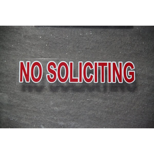 Rayna Creations No Soliciting Sticker, Premium Indoor Static face Cling on Window Glass, Vivid red Color Like a Stop Sign. (2)