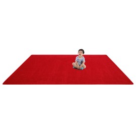 Joy Carpets Endurance Solid Colored Area Rug in Color Red, 12' x 6'