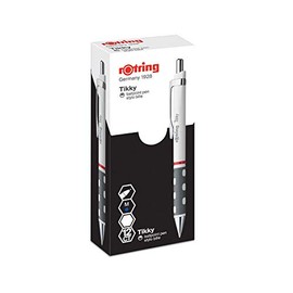 rOtring 1904718 Tikky Lightweight Ballpoint Pen with Rubberised Grip - White Barrel (Pack of 12)