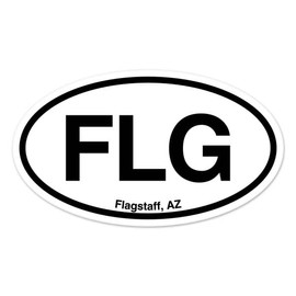 FLG Flagstaff Arizona Oval Vinyl Car Bumper Window Sticker 3" x 2"