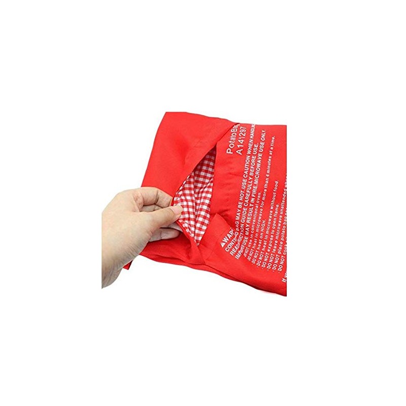 4 Pack Red Microwave Potato Bag Reusable Potato Pouch Cooker